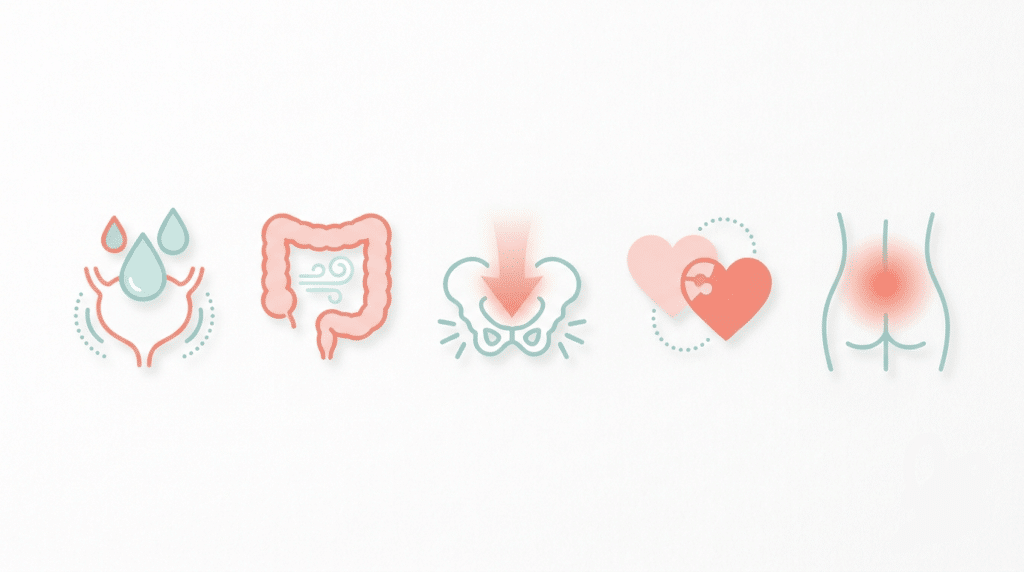 symptoms of weak pelvic floor